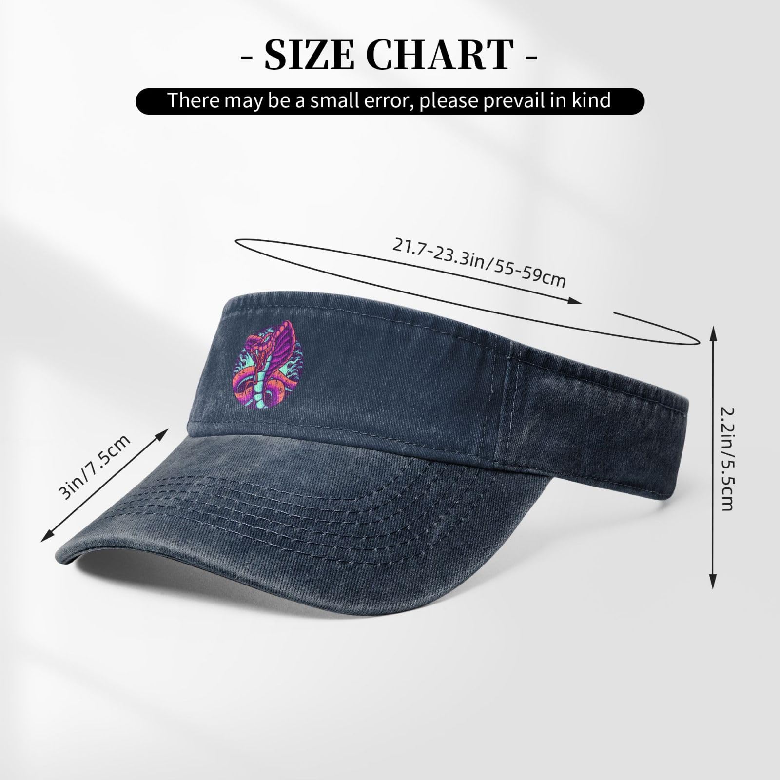 Angry Cobra Sun Visor Hat for Women & Men - UV Protection Cotton Golf & Baseball Cap - Perfect for Outdoor Sports, Beach, Hiking, and Summer Activities