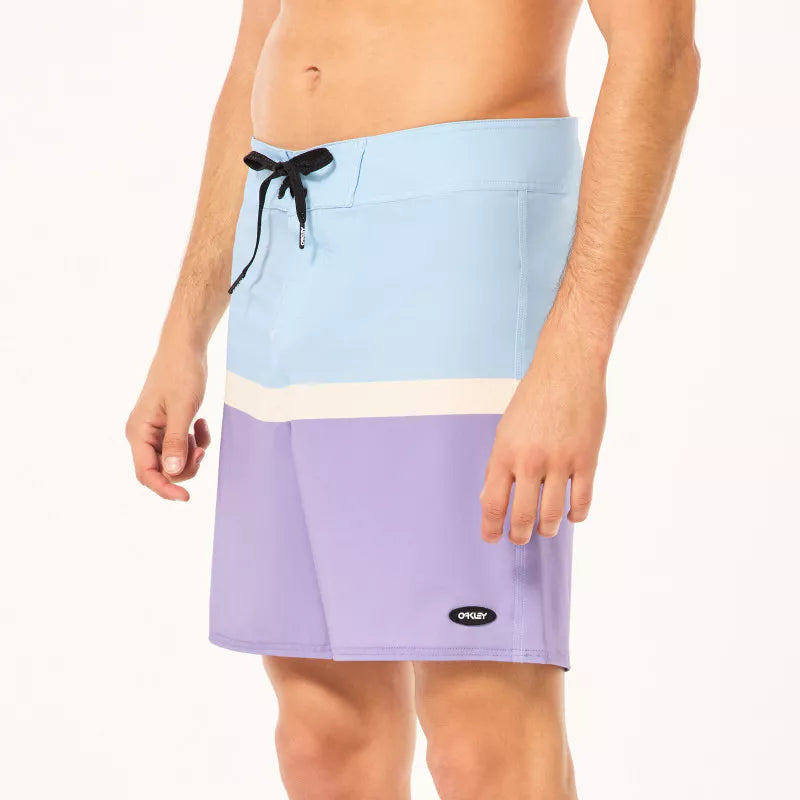 Oakley Swell Line RC 18 Boardshorts - Men's Swim Trunks | Quick-Dry, UPF 50+ Sun Protection | Stone Wash Blue | Perfect for Beach, Pool & Water Sports