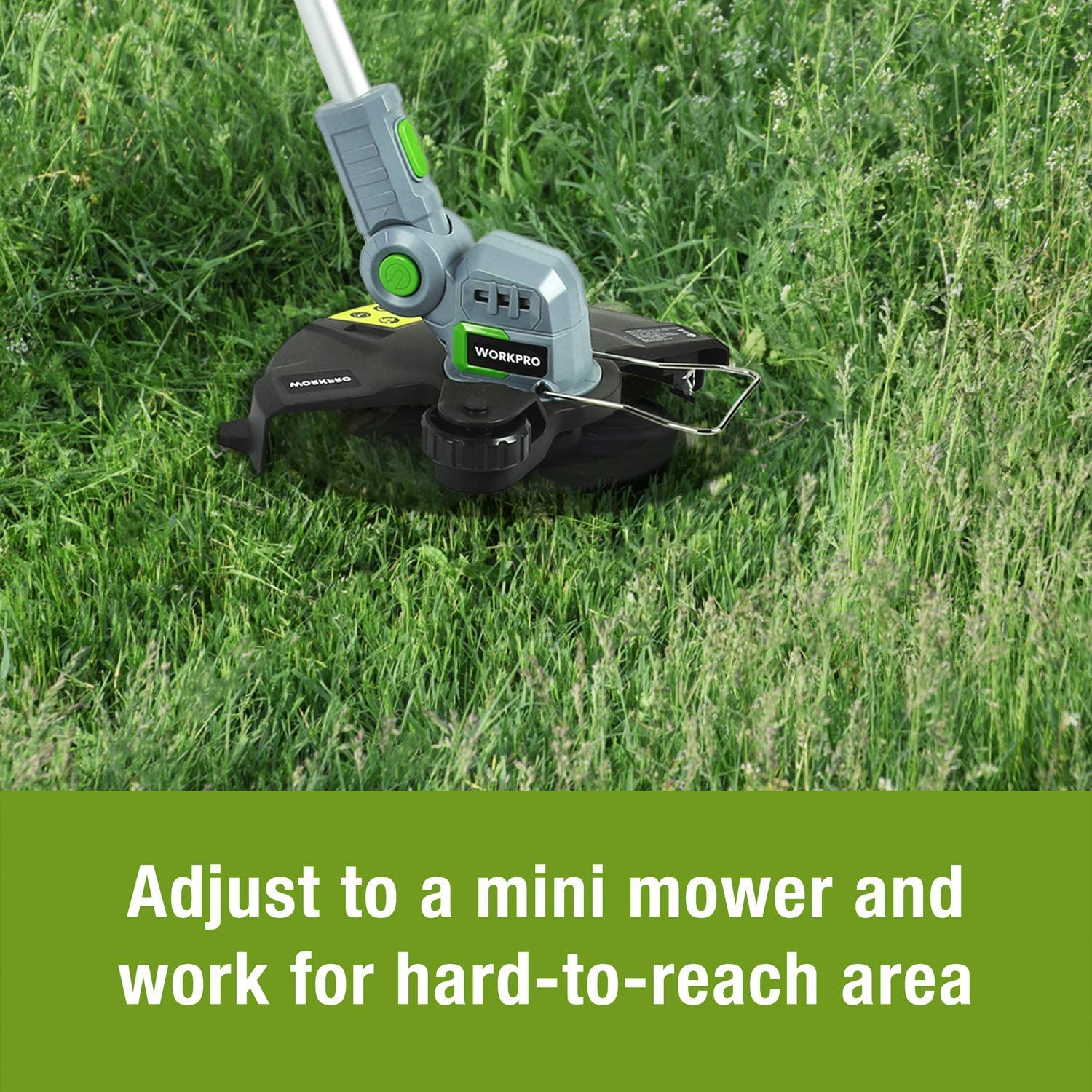 WORKPRO 20V Cordless String Trimmer & Edger - 12-Inch Cutting Width, 2.0Ah Li-Ion Battery, Fast 1-Hour Charger, Includes 16.4ft Trimming Line - Perfect for Lawn Edging, Weed Control & Yard Maintenance