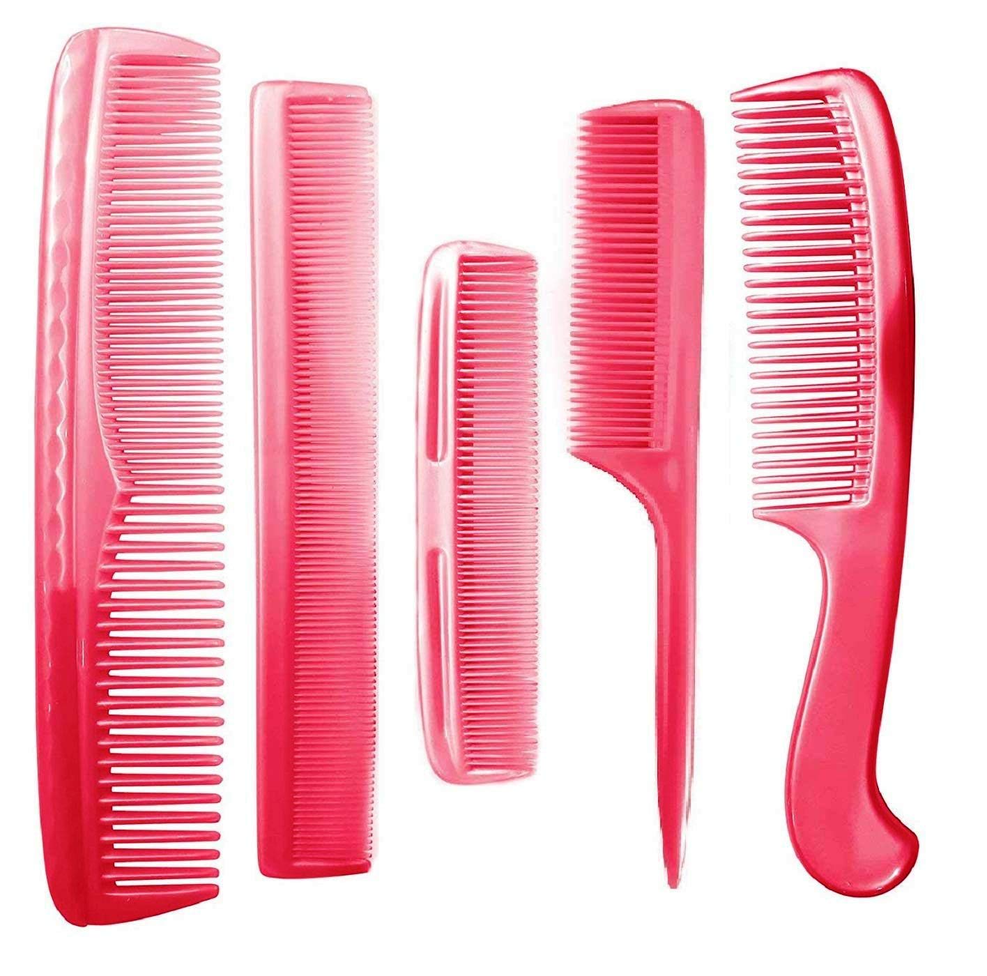 Boosty® Professional Hygienic Plastic Hair Brush & Comb Set (10-Piece/5-Piece) - Detangling Styling Combs for Men & Women - Perfect for Salon, Travel & Home Hair Care