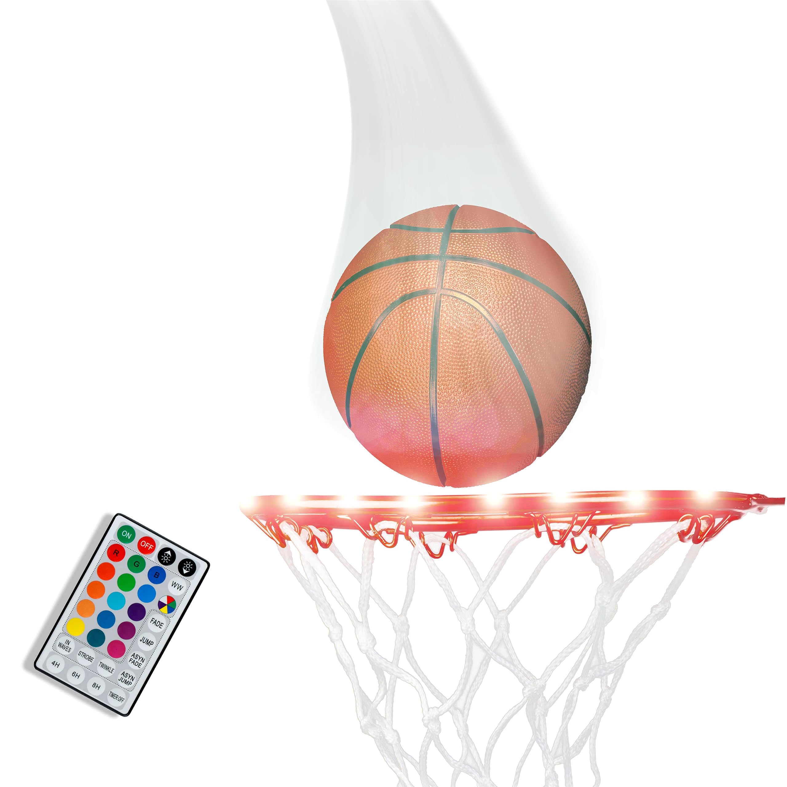 Trademark Innovations LED Basketball Hoop Lights - Neon Rim Lights for Basketball Hoop Accessories - Perfect for Night Games, Backyard Practice, and Court Decoration