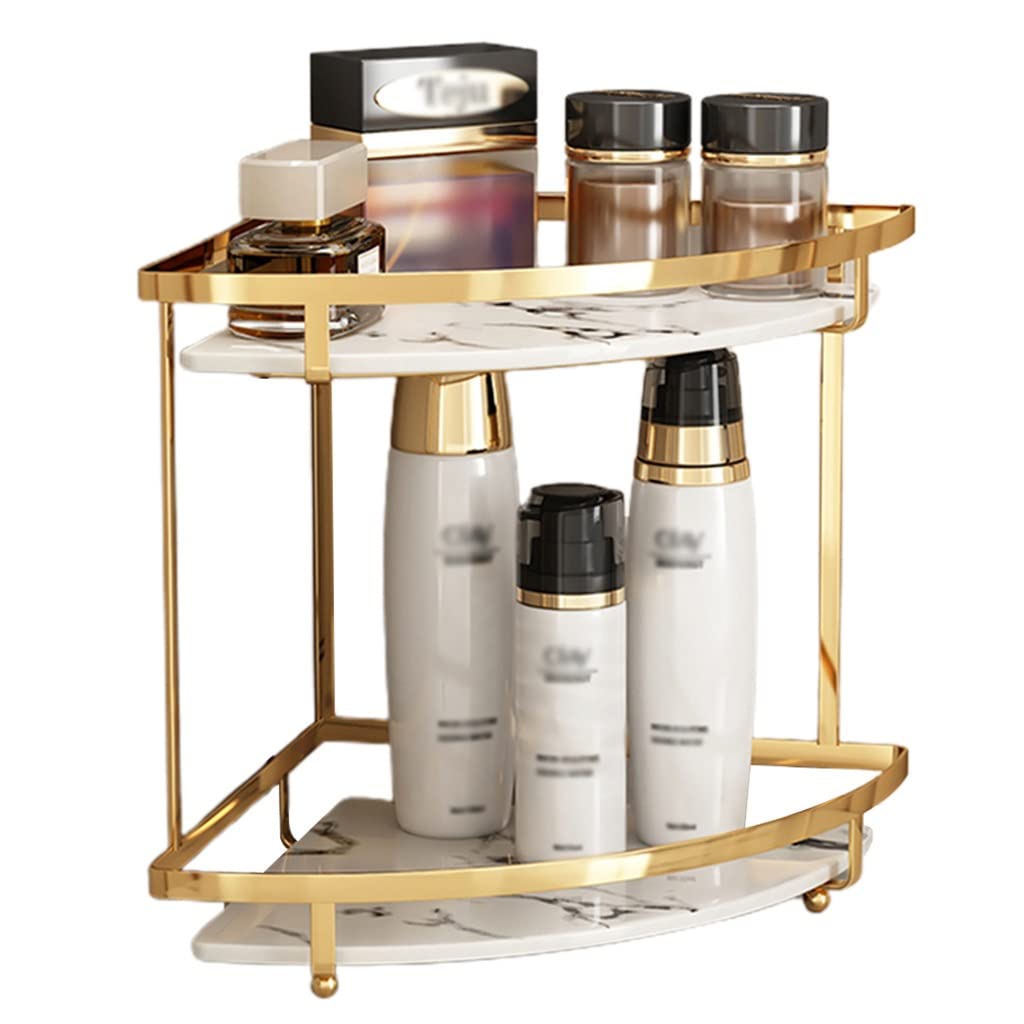 2-3 Tier Floating Shelves Makeup Organizer - Wire Cosmetic Storage Basket & Vanity Organizer Rack for Bathroom, Dresser, Countertop - Removable, Easy to Clean - Perfect for Small Space Organization & Beauty Product Display