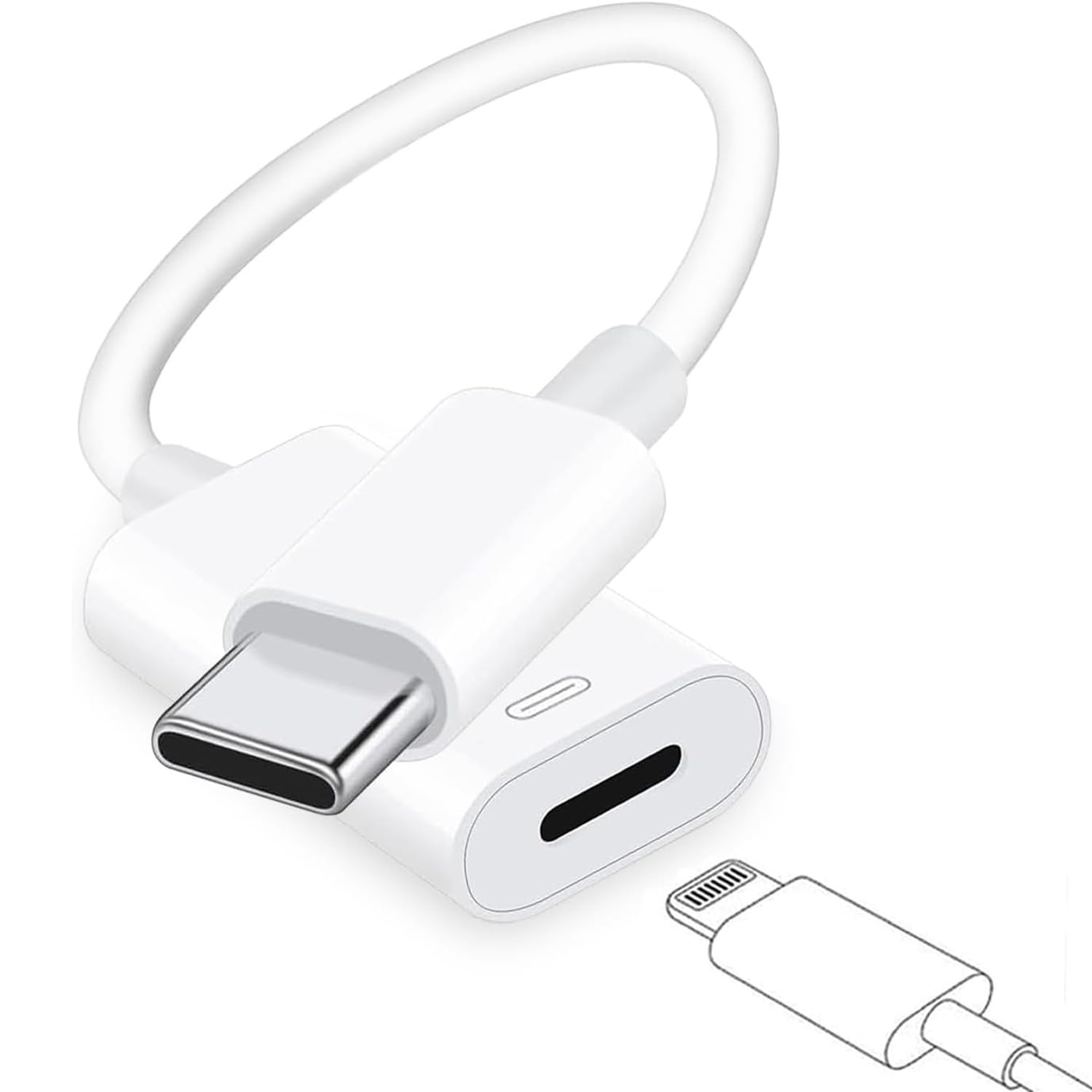 USB C to Lightning Audio Adapter for iPhone 16/15/14/13/12/11 Pro Max Plus - 3.5mm Headphone Jack & Charging Dongle - Compatible with iPad Pro/Air/Mini & MacBook (Perfect for Travel, Gaming & Music Listening)