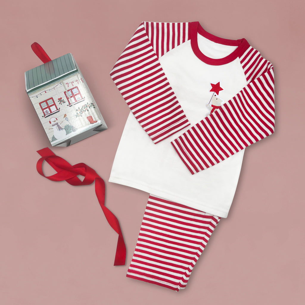 Christmas Baby Pajamas Red and White Striped - Soft Cotton Sleepwear for 1-2 Year Olds - Perfect for Holiday Photos & Cozy Winter Nights