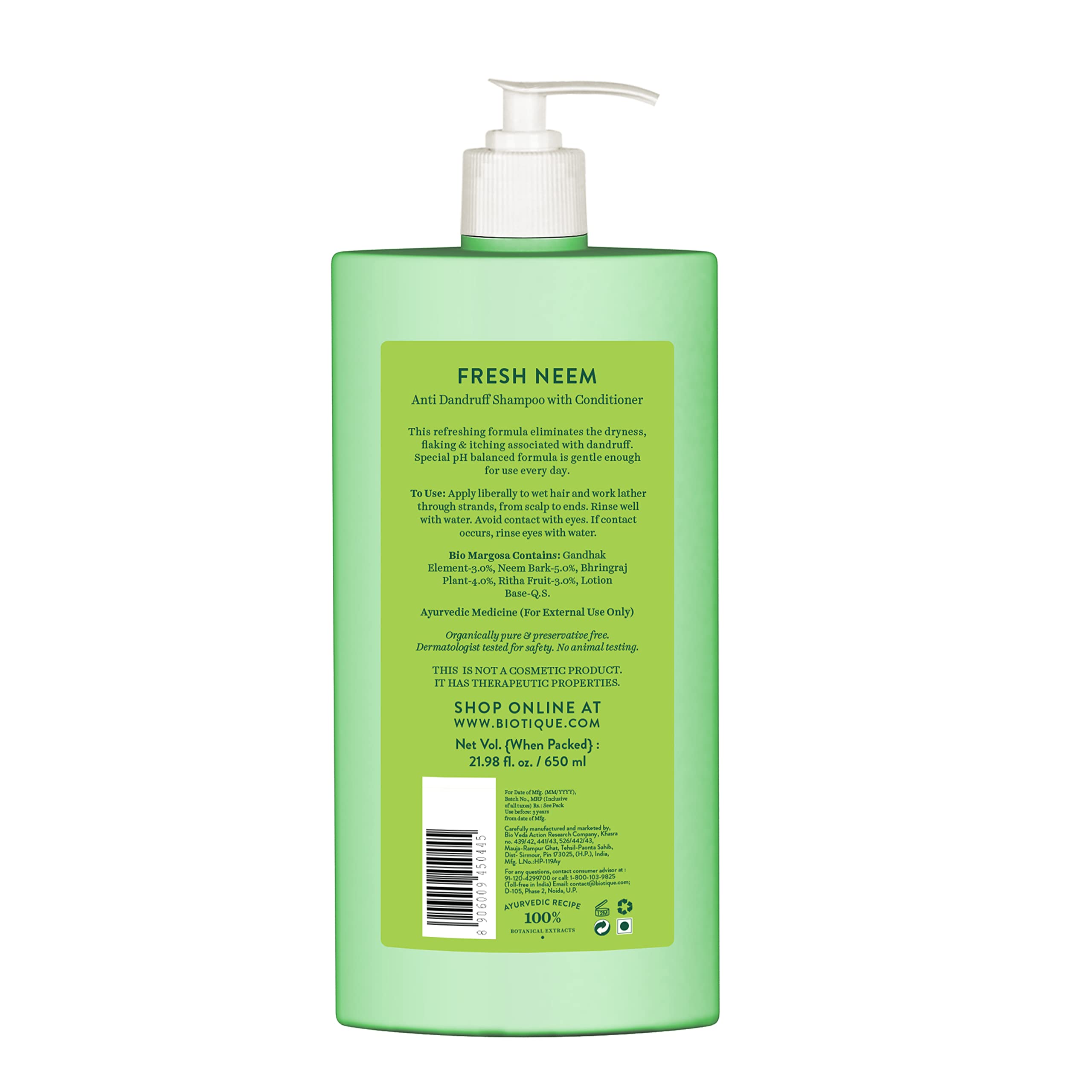 Biotique Bio Apricot Refreshing Body Wash 800ml & Bio Neem Margosa Anti-Dandruff Shampoo & Conditioner 650ml - Hydrating Skincare & Scalp Care Duo for Dry Skin & Flaky Scalp - Perfect for Daily Shower & Hair Wash Routine