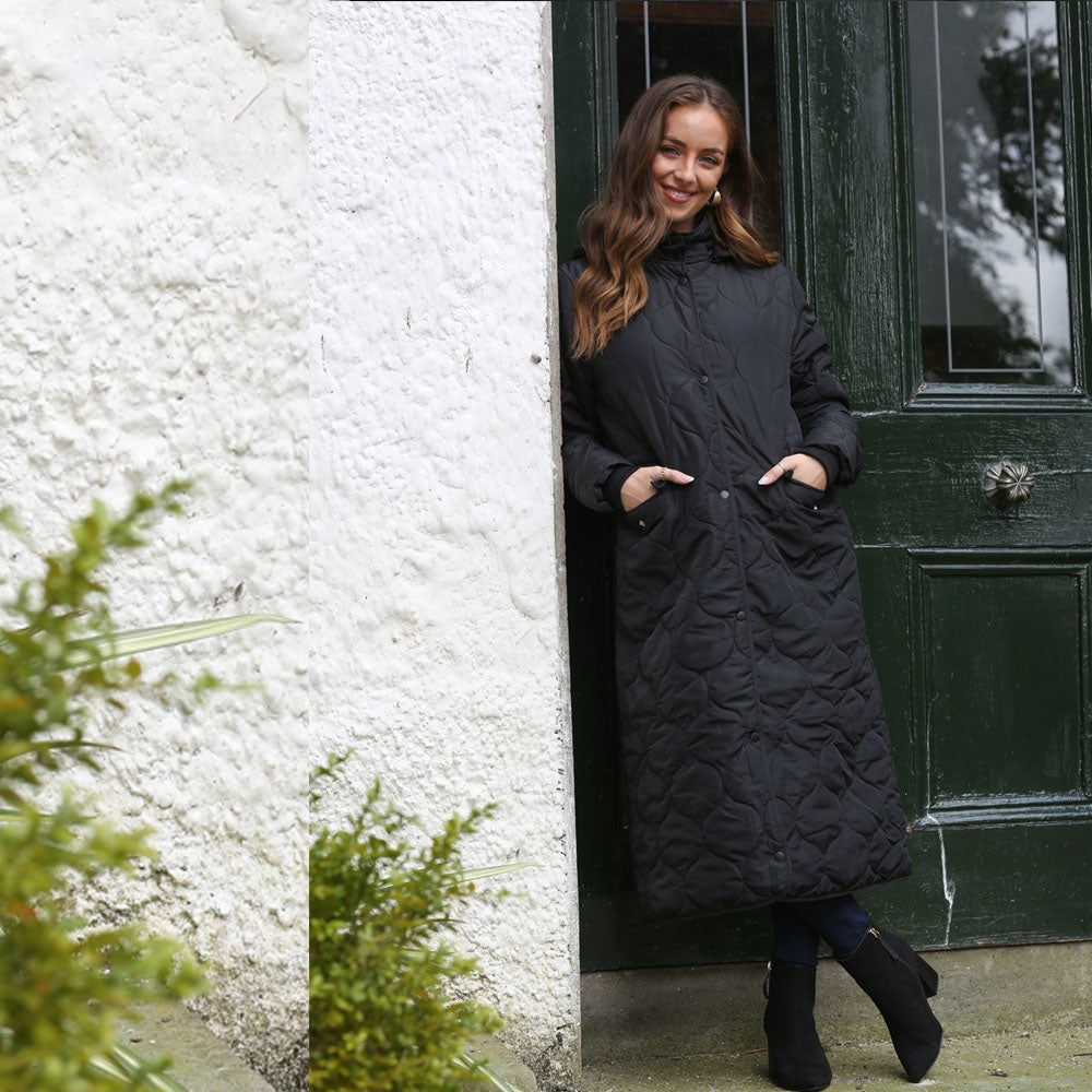 Catriona Coat for Women - Stylish Black Winter Jacket with Warm Fleece Lining | Perfect for Outdoor Activities, Work & Casual Wear