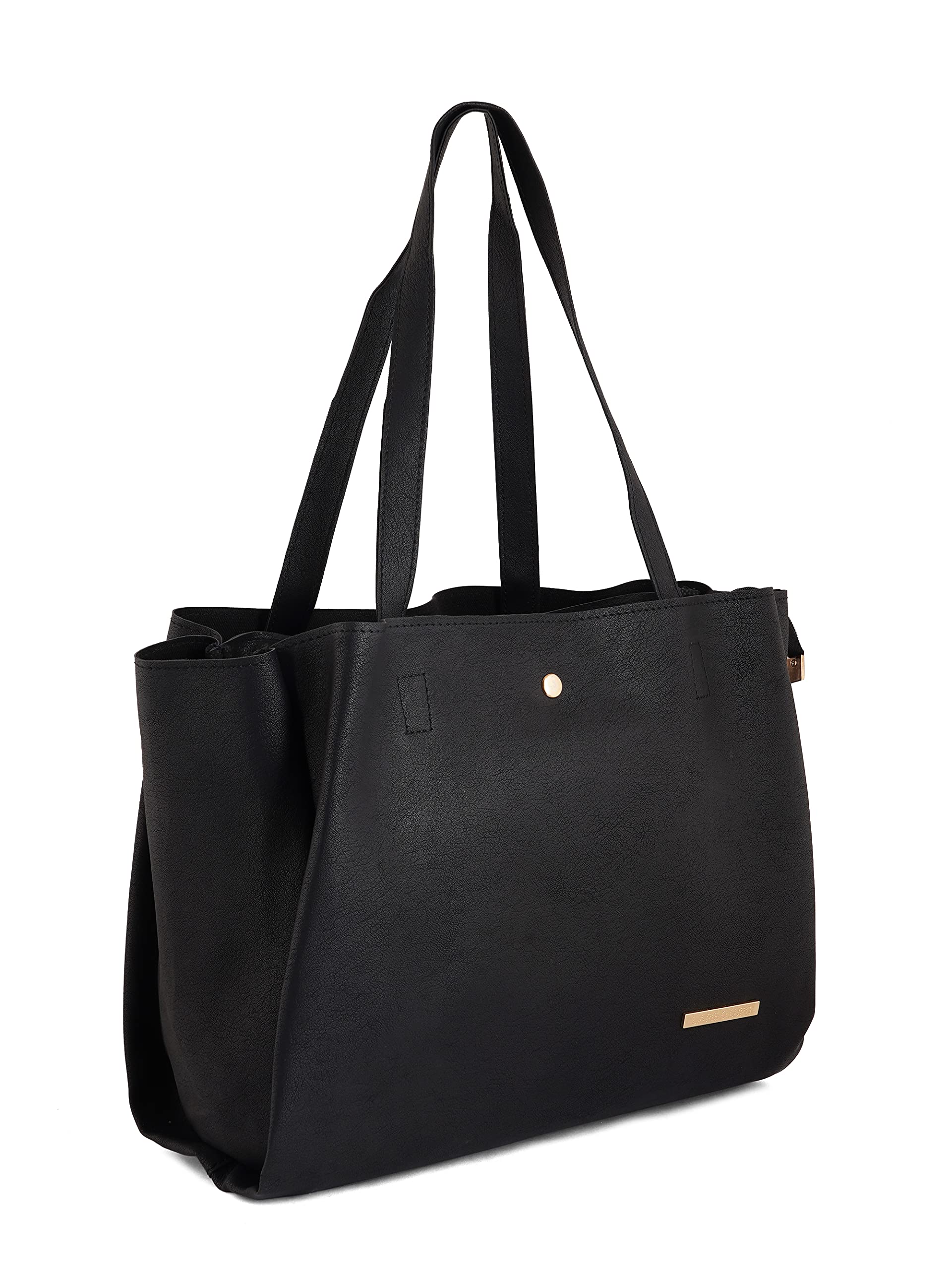 LAPIS O LUPO Women's Faux Leather Tote Bag - Medium Size Shoulder Handbag with Top Handle for Work, Travel & Everyday Use
