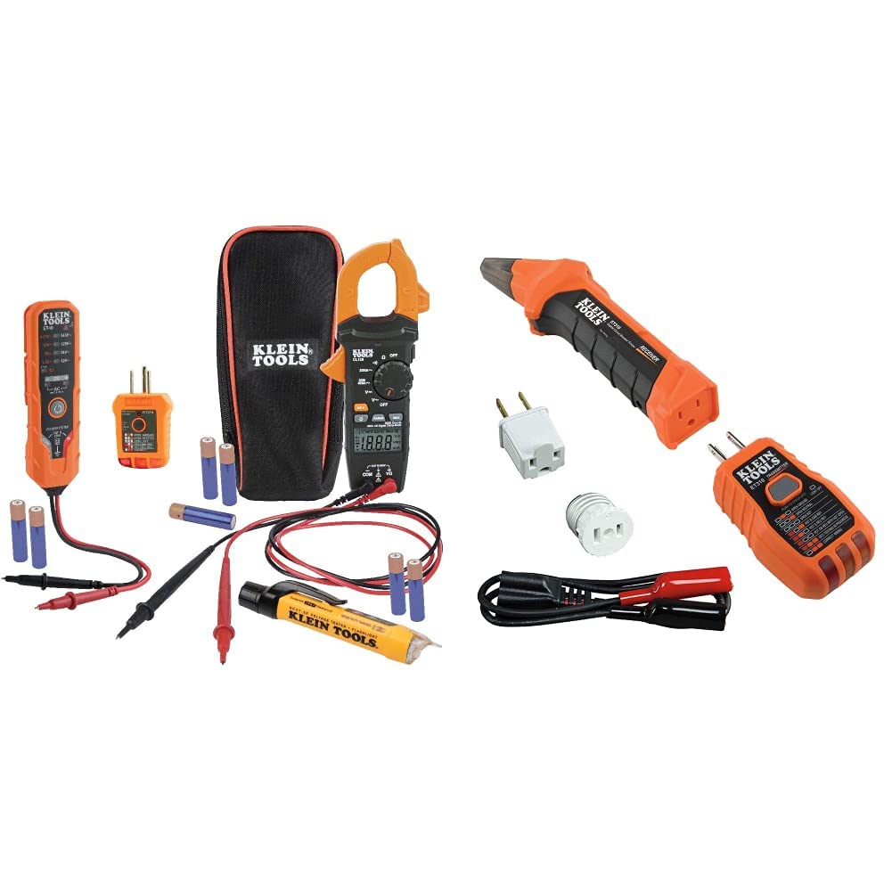 Klein Tools Electrical Tester Bundle - Digital Clamp Meter, Circuit Breaker Finder, Voltage Tester Kit for Electricians | Perfect for Home Wiring, Electrical Repairs & DIY Projects