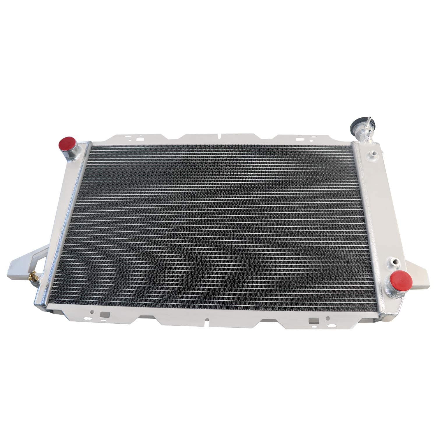 High-Performance 4 Row Aluminum Radiator for 1985-1996 Ford F150 F250 F350 Bronco - Complete Cooling Kit with Fan Shroud & Thermostat Relay - Perfect for Off-Roading, Towing & Hot Weather Driving