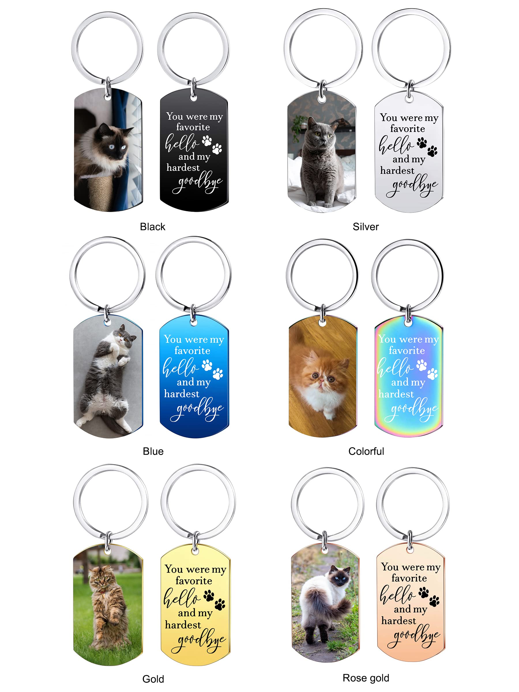 Personalized Cat Photo Keychain - Custom Pet Memorial Gift for Cat Lovers - Sympathy Gift for Loss of Beloved Cat - Perfect for Pet Remembrance, Keychain for Cat Owners, Unique Pet Keepsake