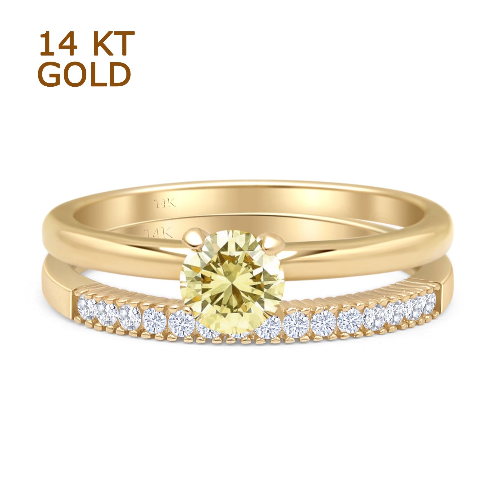 Yellow CZ 14K Yellow Gold