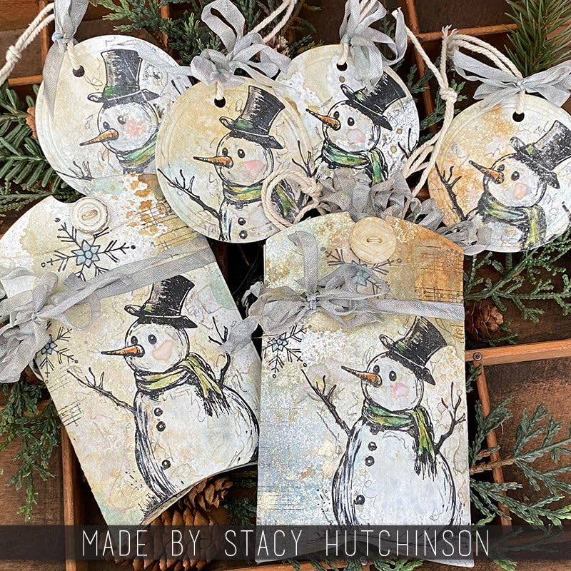 Tim Holtz Cling Stamps Mr. Frostie - CMS499 | Holiday & Winter Craft Rubber Stamps for Scrapbooking, Card Making & DIY Projects