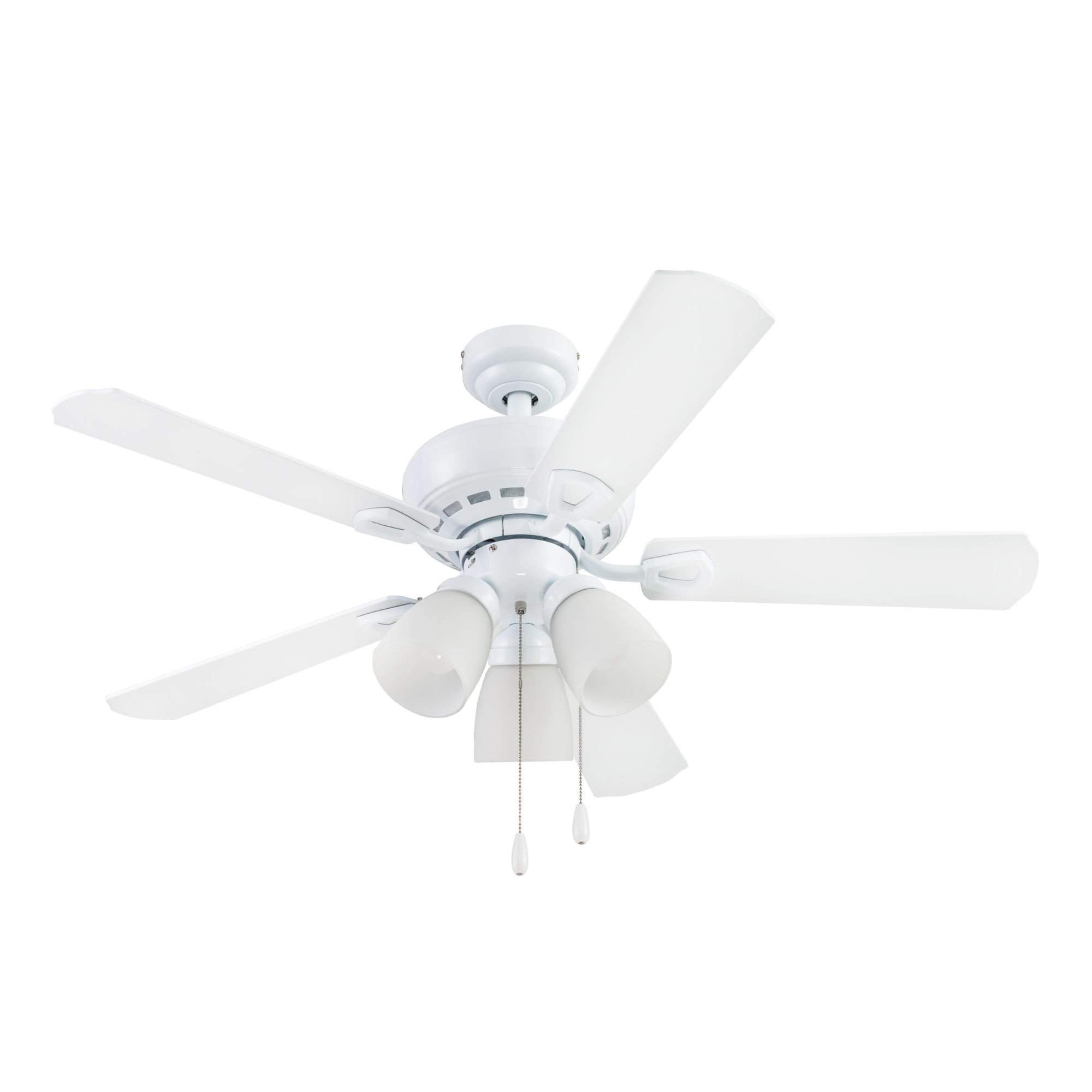 44 Inch White Miller Park Ceiling Fan with Pull Chain - Perfect for Living Room, Bedroom, and Office Cooling