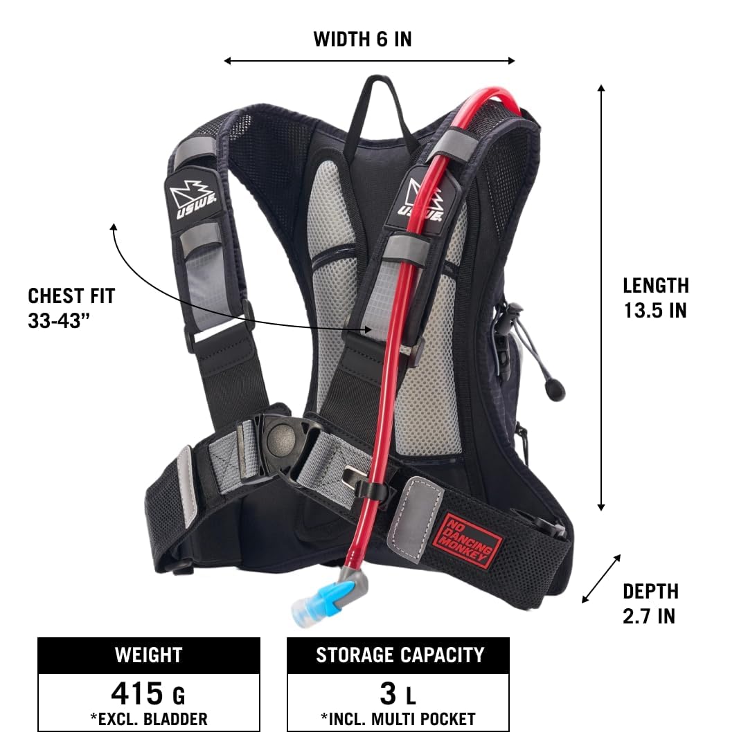 USWE Airborne Limited Race Edition Hydration Backpack with Water Bladder - Lightweight & Breathable for MTB, Cycling, Mountain Biking - Perfect for Outdoor Adventures, Hiking & Trail Running