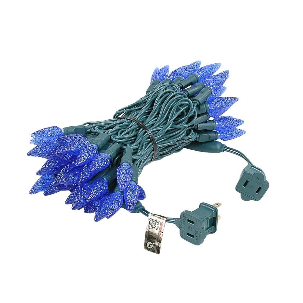 70 LED C6 Christmas String Lights 24FT - Commercial Grade Outdoor Christmas Tree Lights, Permanent Waterproof LED Decorations for Trees, Roof & Yard (Blue) - Perfect for Holiday, Party & Home Decoration