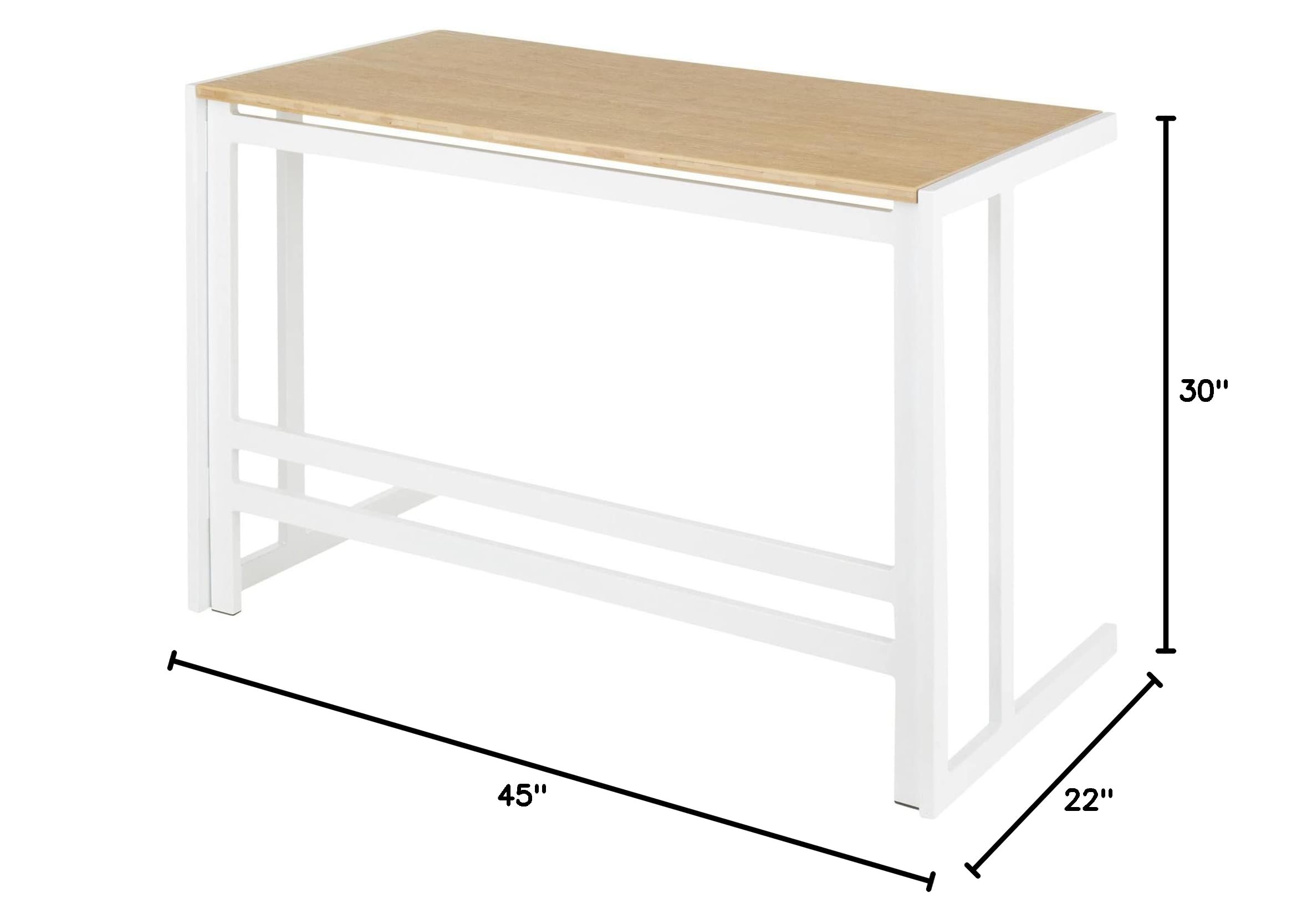 LumiSource Roman Natural Wood Desk - Home Office & Computer Desk, White Small Desk for Bedroom, Gaming & Farmhouse Style Workspace | Perfect for Remote Work, Study & Small Spaces