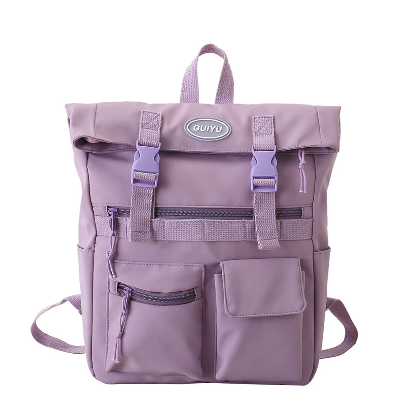 Stylish Women's Multi-Pocket Backpack with Buckle Design - Perfect for School, College & Travel | Durable Student Backpack for Everyday Use