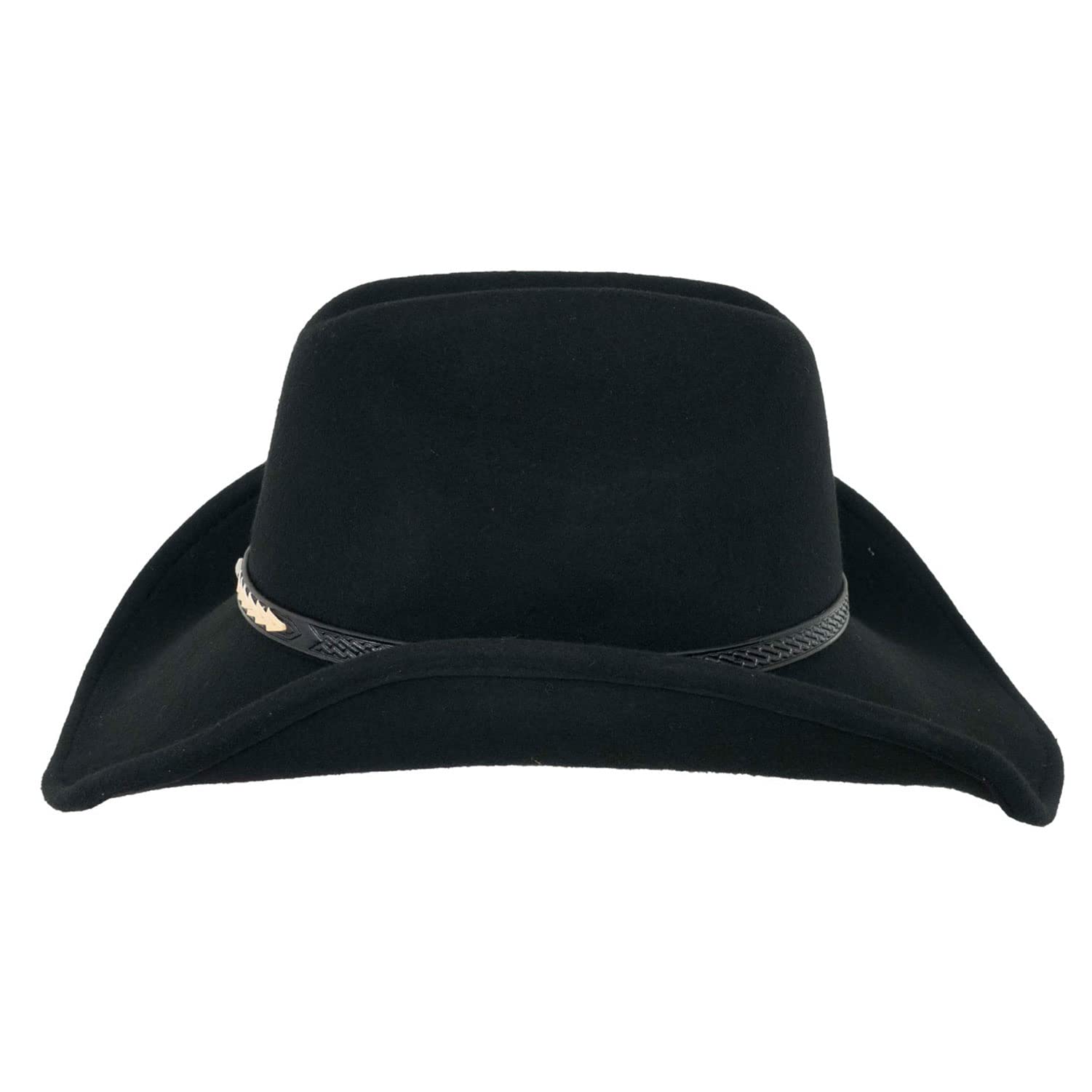 Outback Trading Men's & Women's Durable Wool Western Cowboy Hat with Wire Brim - Black - Authentic Rancher Style for Outdoor, Rodeo & Country Fashion