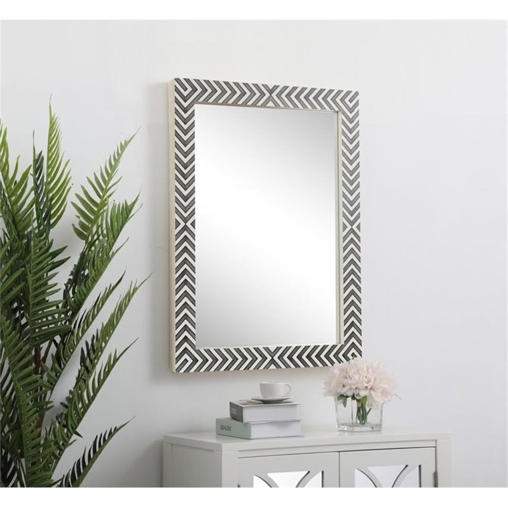 Elegant Chevron MDF Glass Mirror 36x27 - Modern Home Decor