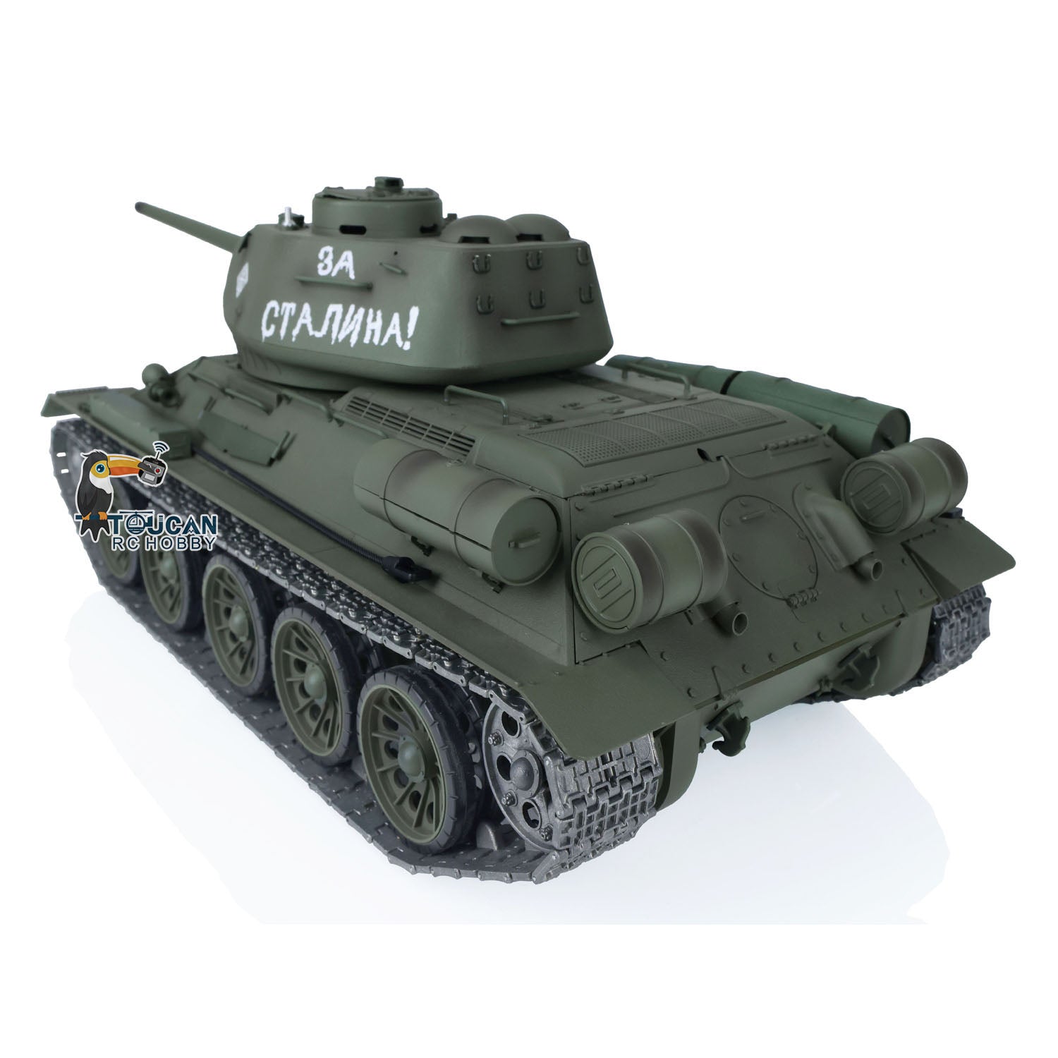 2.4GHz Henglong 1:16 Scale 7.0 Upgraded Soviet T34-85 RTR RC Tank with 360° Rotating Turret, Metal Tracks & Sprockets - Electric Remote Control Military Model for Adults & Kids Outdoor Play, Collection & Battle Simulation