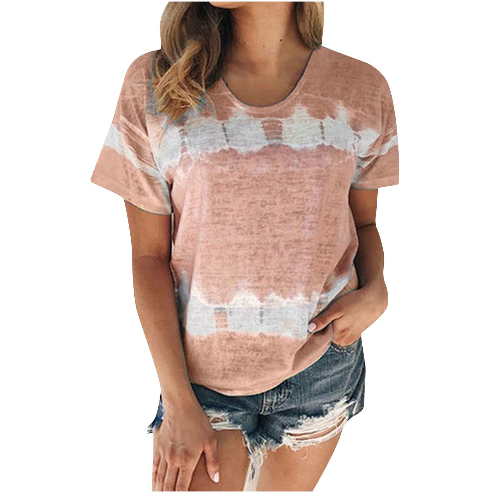 Cute Summer Tops for Women - Short Sleeve Crew Neck Tees for Casual Wear