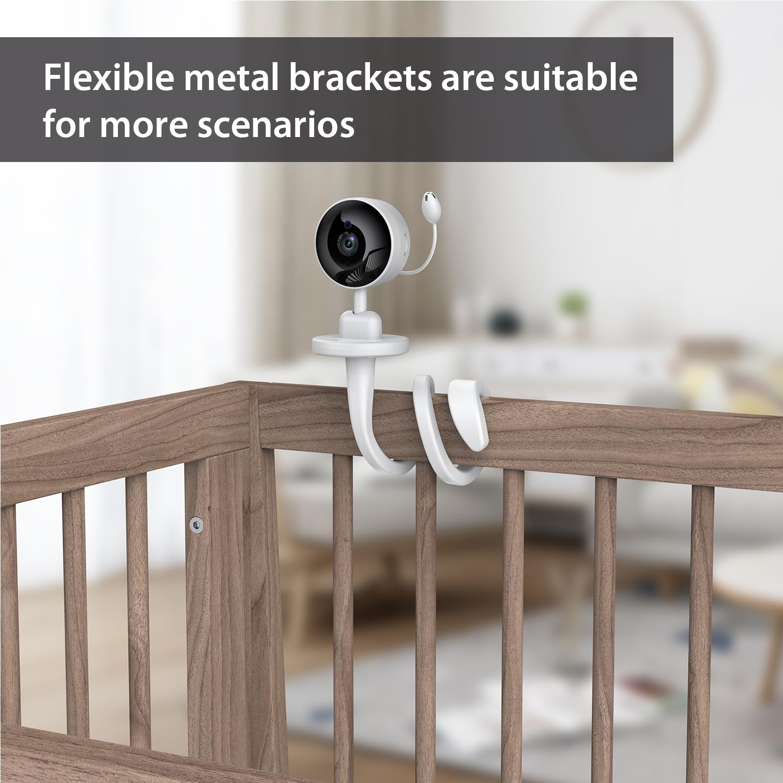 2K WiFi Baby Monitor with Camera & Audio - Indoor Video Baby Camera with Mount, Motion & Cry Detection, Temp/Humidity Sensor, Night Vision, 2-Way Talk, 4 Lullabies & App Control - Perfect for Nursery, Daycare & Home Security Monitoring