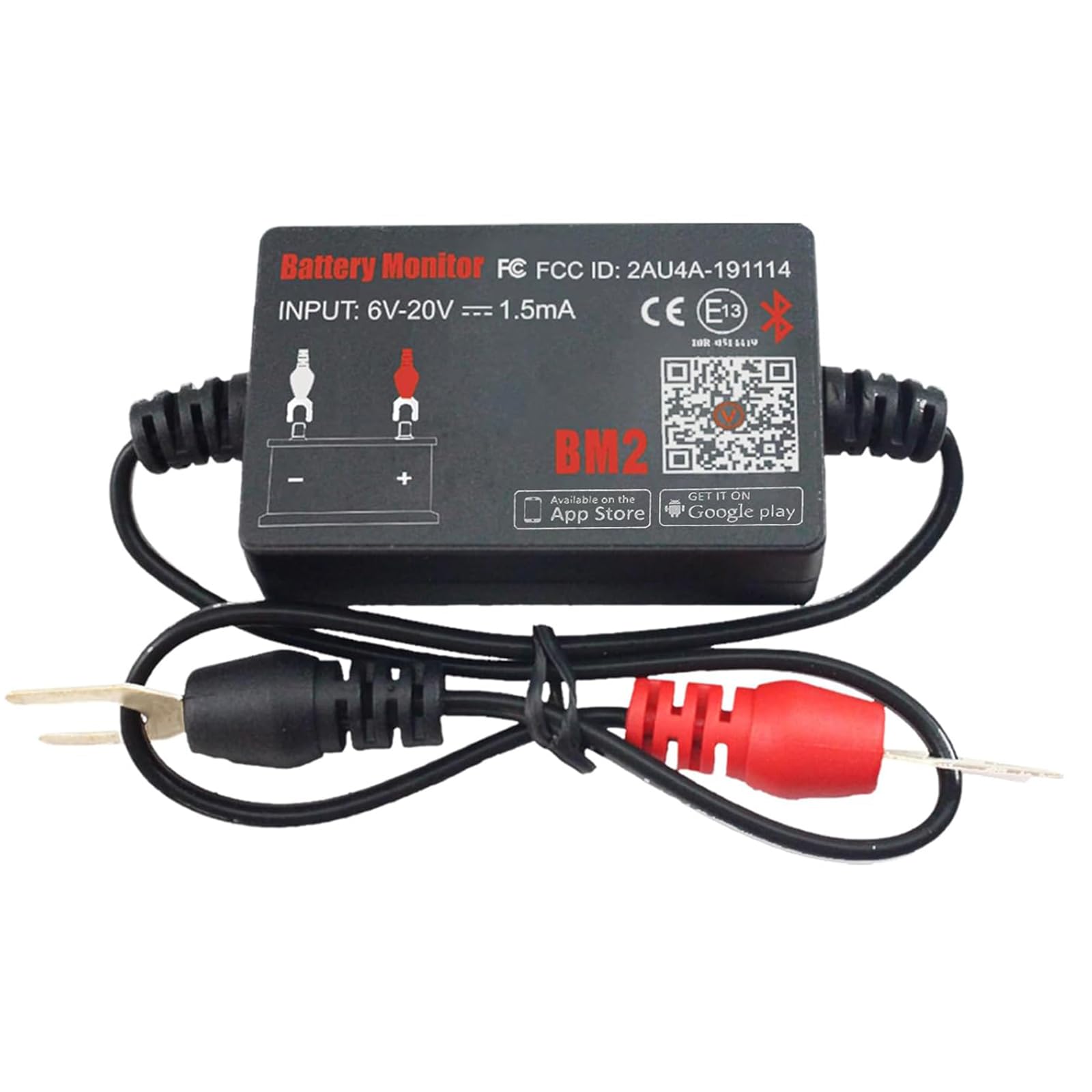 BM2 Bluetooth 4.0 Car Battery Monitor - 12V Automotive Battery Tester & Voltage Analyzer for Cars, Trucks, RVs - Real-Time Battery Health Tracking for Road Trips & Winter Storage