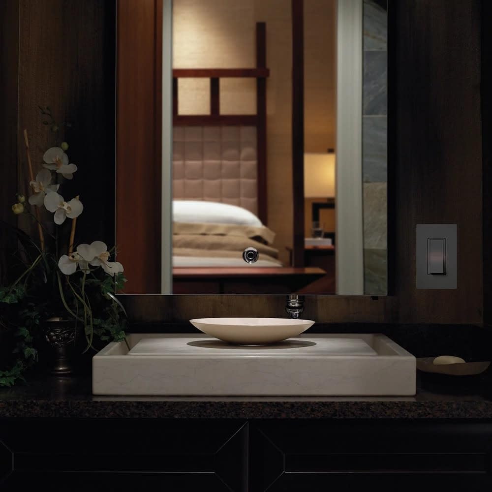 Lutron Claro 15 Amp Single-Pole Rocker Light Switch with Locator Light, CA-1PSNL-IV, Ivory - Perfect for Bedrooms, Hallways, and Staircases (Easy Installation & Night Visibility)