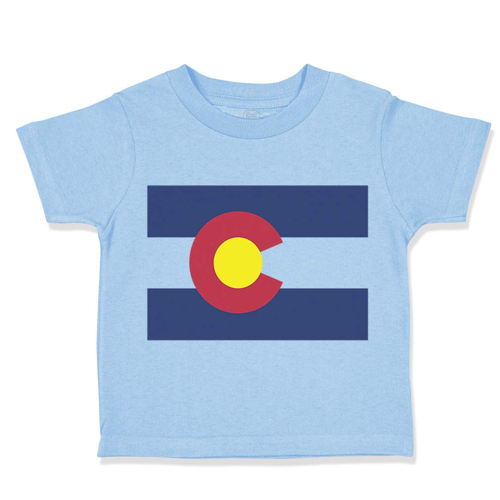 Colorado Flag Map Toddler T-Shirt - 100% Cotton Boys & Girls Funny Baby Tee - Perfect for Playdates, Family Outings & State Pride