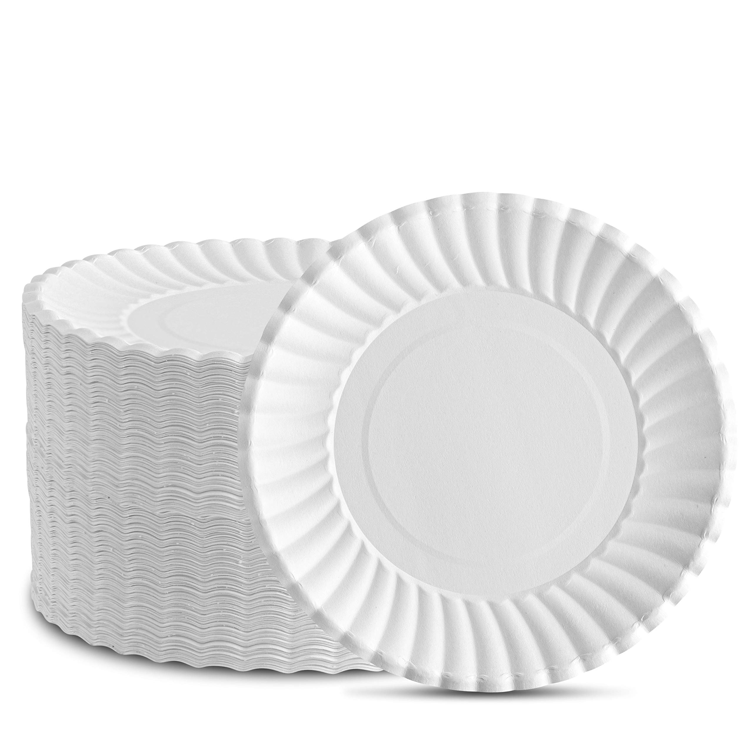 Eco-Friendly Disposable White Paper Plates 6 Inch - Pack of 200 | Uncoated & Biodegradable | Perfect for Parties, Picnics, BBQs & Everyday Use