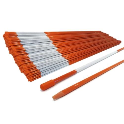 4000 Pack of 48-Inch 1/4-Inch Reflective Driveway Markers for Yard, Grass & Snow Plowing - Heavy Duty Road Safety Stakes for Driveways, Parking Lots & Construction Sites