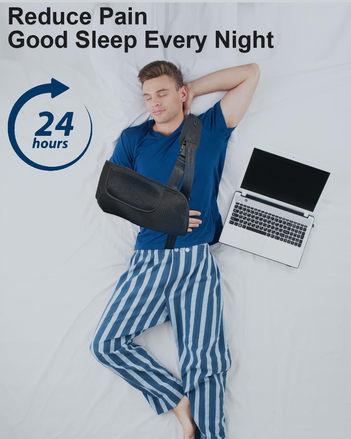 Upgraded Arm Sling with Comfort Straps & Convenient Pocket - Shoulder Immobilizer for Injuries & Fractures (Medium) - Ideal for Shoulder Pain, Elbow/Wrist Support & Rotator Cuff Recovery - Perfect for Post-Surgery, Sports Injuries & Daily Mobility