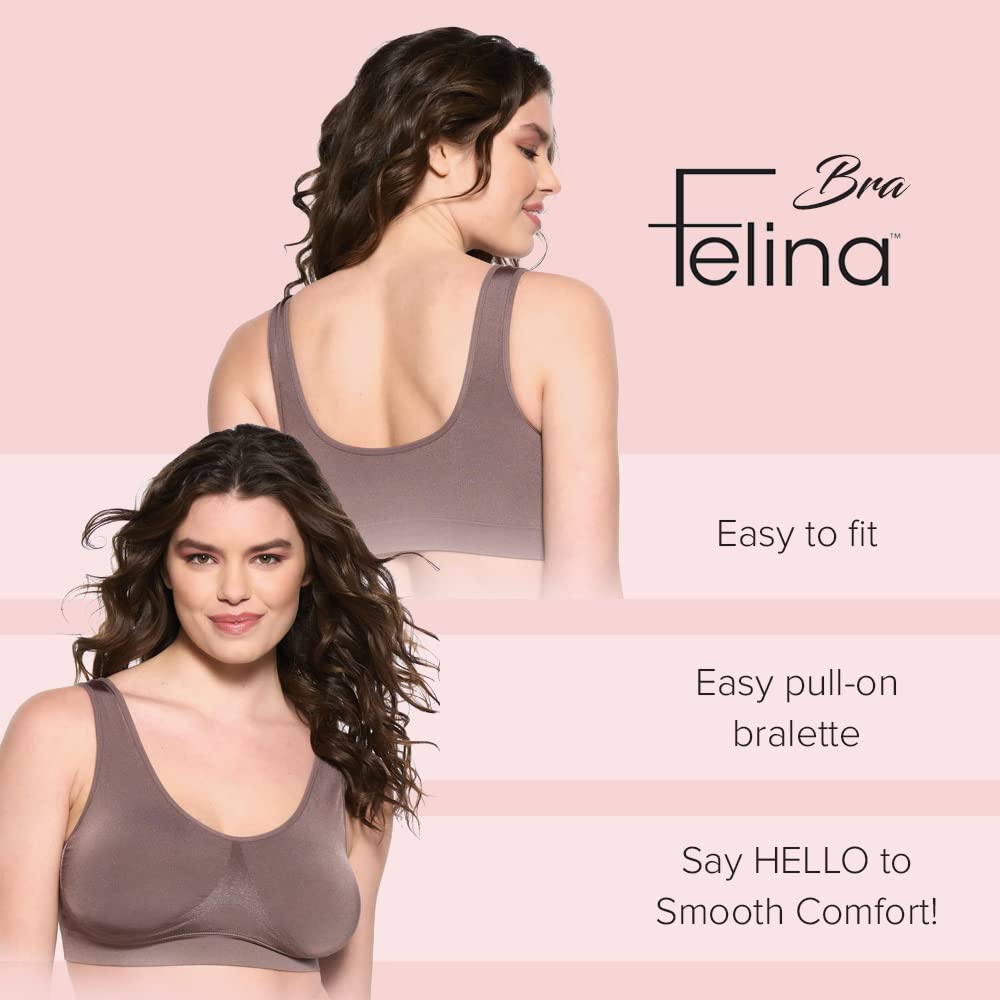 Felina Body Smooth Seamless Wireless Bralette - Comfortable Support for Everyday Wear | Perfect for Yoga, Lounge & Sleep