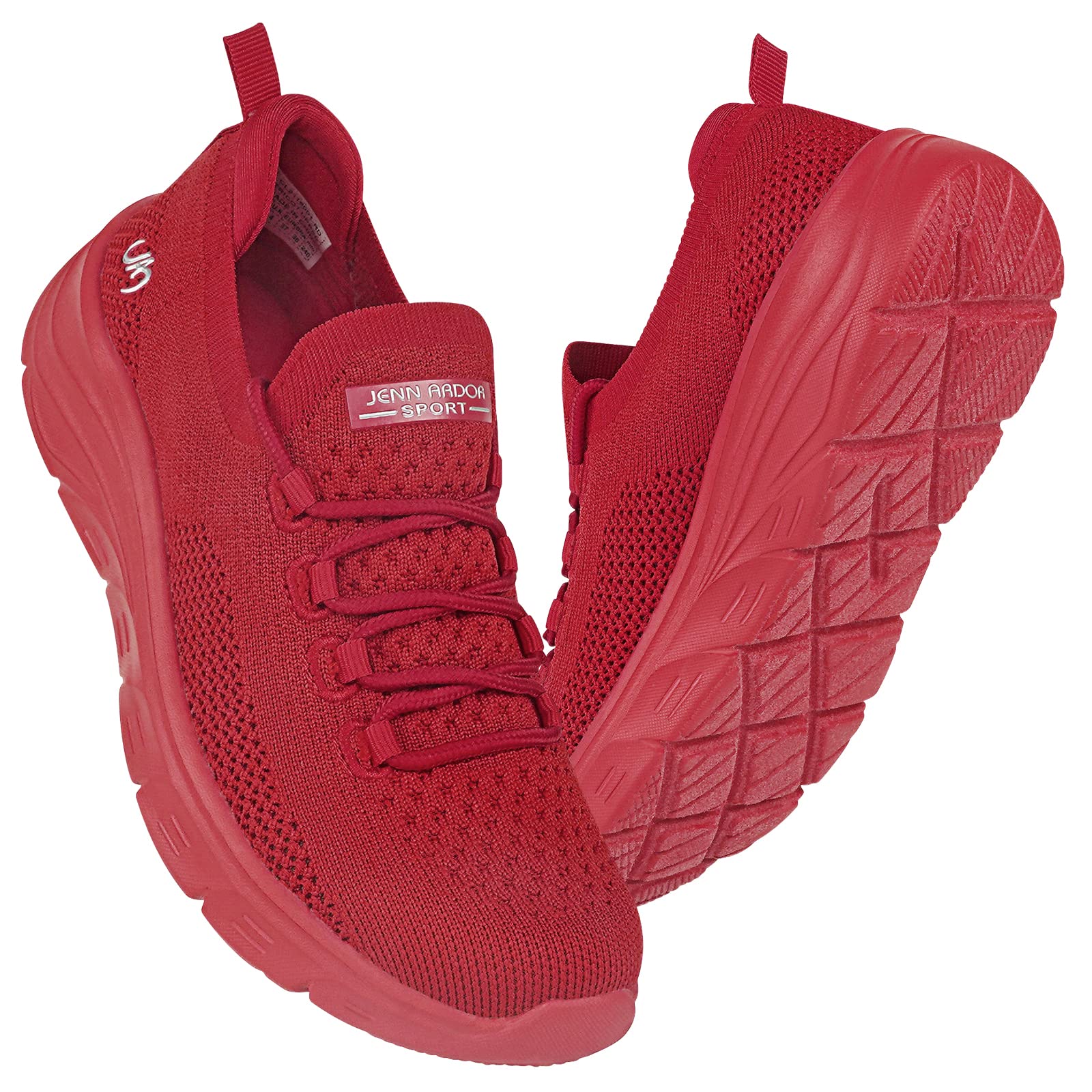 JENN ARDOR Women's Slip-On Walking Shoes - Lightweight Athletic Sneakers for Running, Tennis & Casual Wear - Anti-Slip Elastic Sock Design - Perfect for Gym, Travel & Everyday Comfort
