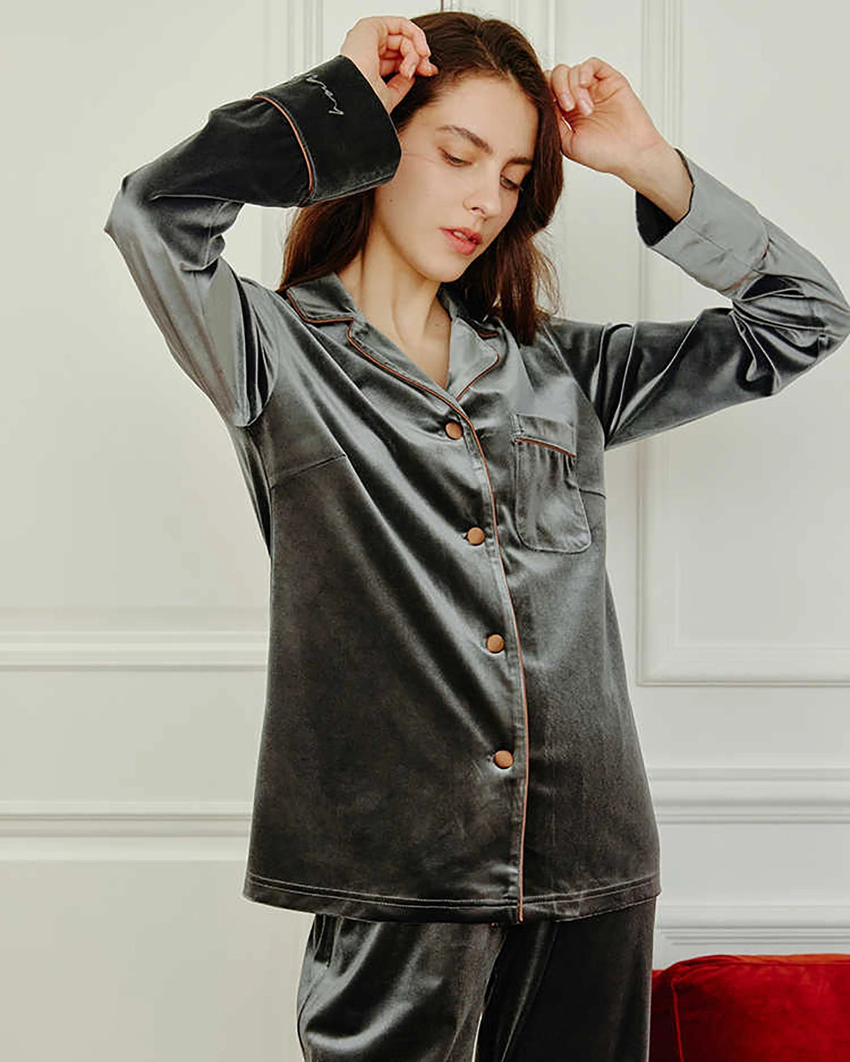 Luxury Women's Silk Velvet Pajama Set - Soft Sleepwear Loungewear for Comfortable Nights & Relaxing at Home - Perfect Gift for Her