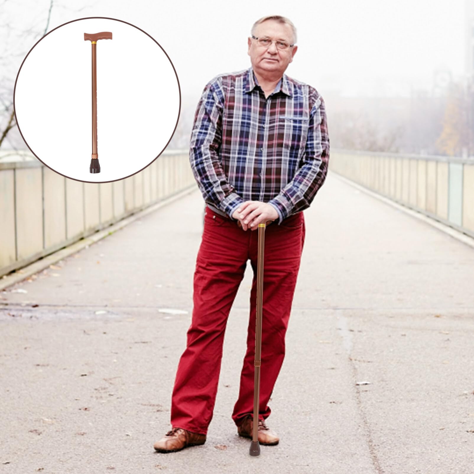 Healifty Adjustable Height Walking Cane for Women & Men - Comfortable T-Handle Cane for Seniors with Anti-Slip Rubber Tip - Ideal for Elderly Support, Injury Recovery & Daily Mobility Assistance