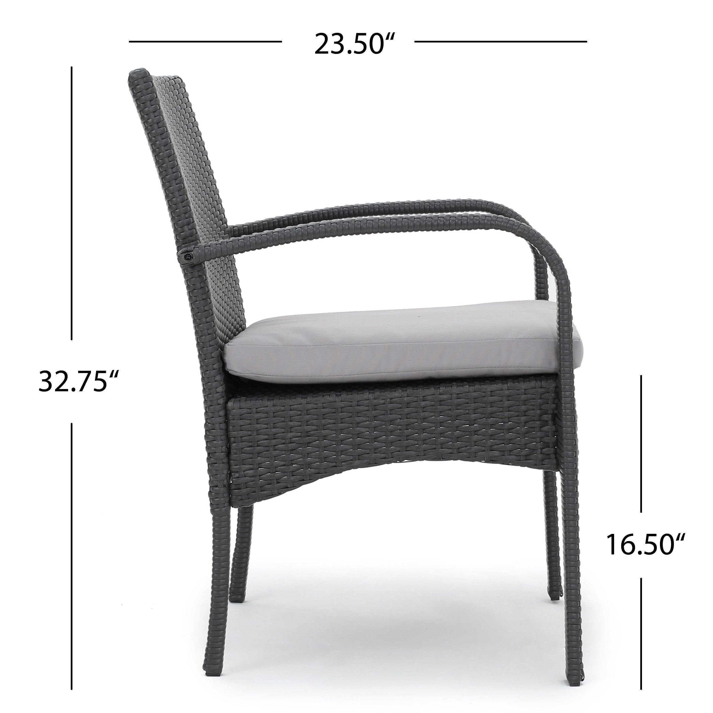 CORDOBA KD PE Wicker Dining Chairs - Set of 2, Rattan Outdoor Patio Chairs for Dining Room, Backyard, Garden & Poolside Relaxation