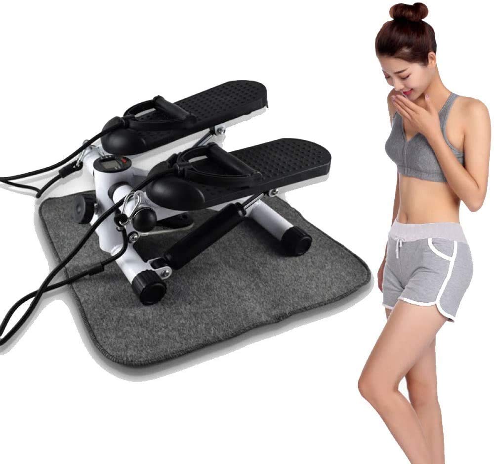 JLDN Mini Stepper Fitness Machine with Resistance Bands - Adjustable Air Stair Stepper & Twisting Motion Cardio Equipment for Home Workout | Compact Aerobic Exercise Machine for Weight Loss, Toning & Indoor Fitness Training