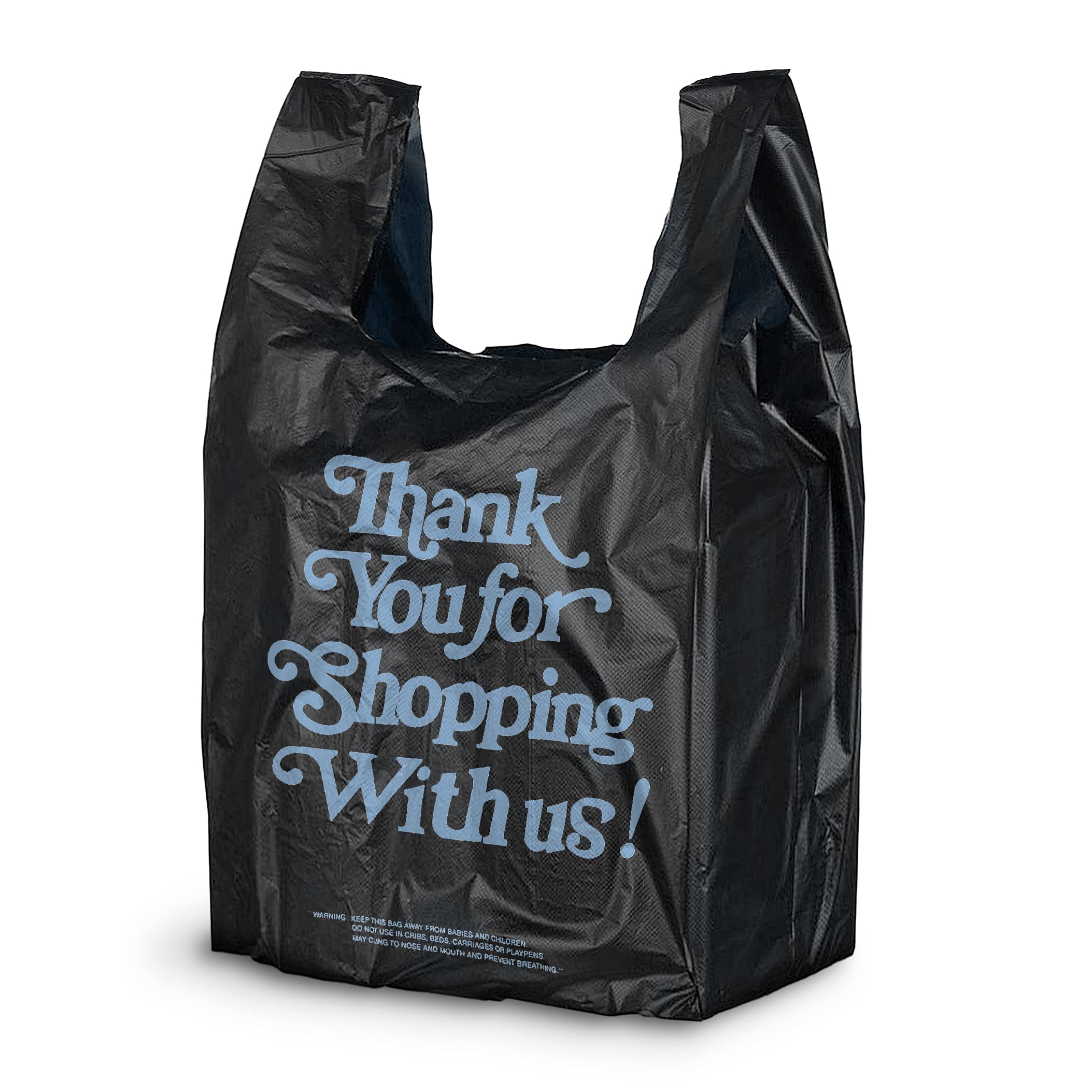 700 Pack Thank You Plastic Bags 12x6x22 Inches - 18 Micron Thick Chocolate Carry-Out T-Shirt Bags | Preprinted Durable Poly Shopping Bags for Retail Stores, Restaurants & Clothing Boutiques | Perfect for Gift Packaging, Takeout Orders & Customer Purchases