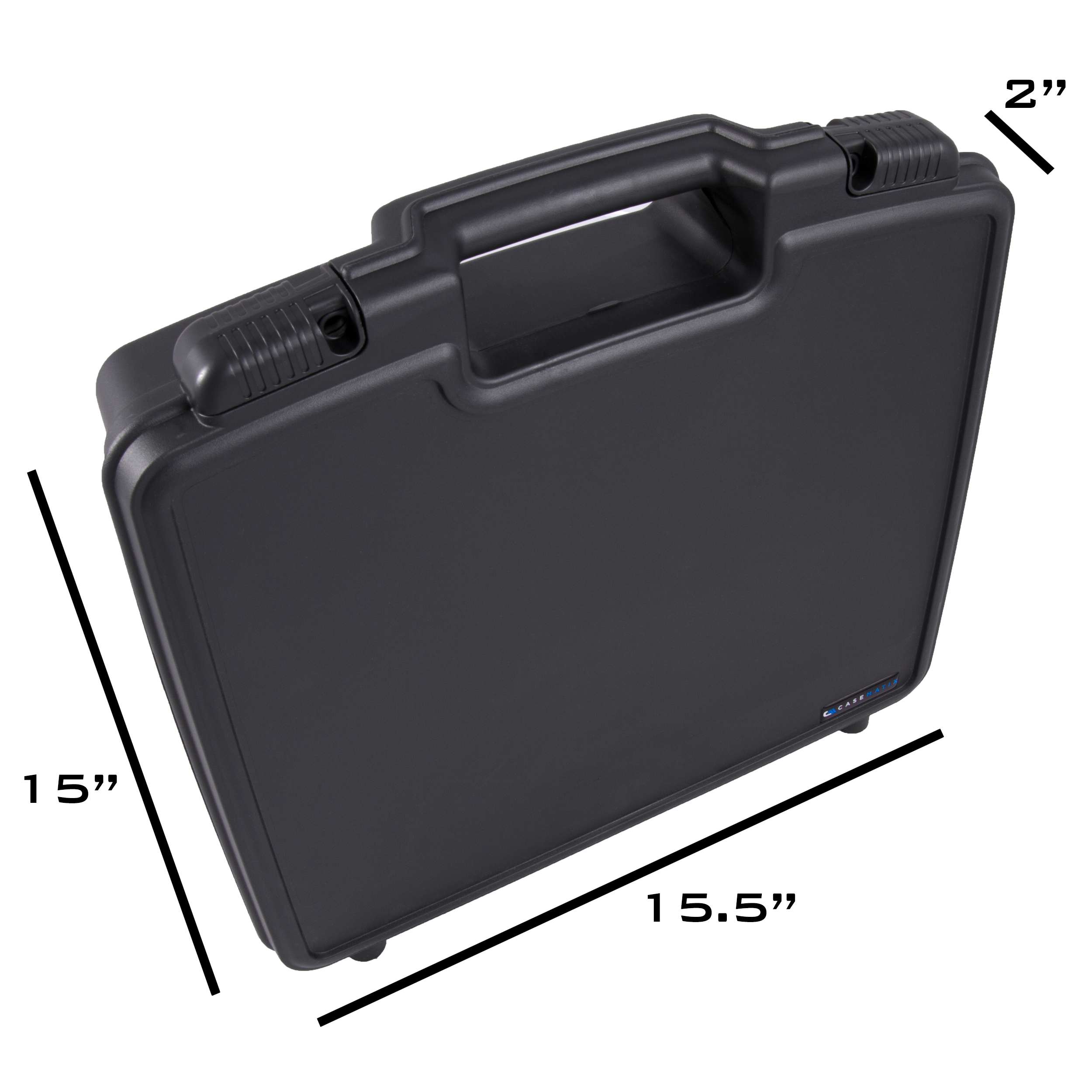 CASEMATIX 15.5 Inch Heavy Duty Hard Travel Case with Lockable Padlock Rings & Customizable Foam - Fits 13.25 x 10.5 x 2 Inch Accessories - Perfect for Camera Gear, DJ Equipment & Electronics Protection