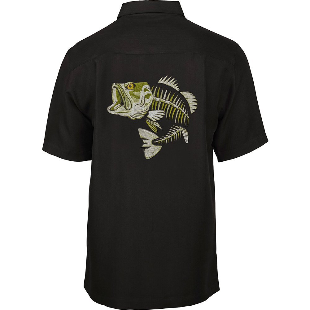 Hook & Tackle Men's Largemouth Bass Fishing Short Sleeve T-Shirt - Breathable Quick-Dry Performance Shirt for Anglers - Black, Medium - Ideal for Fishing, Boating, and Outdoor Adventures