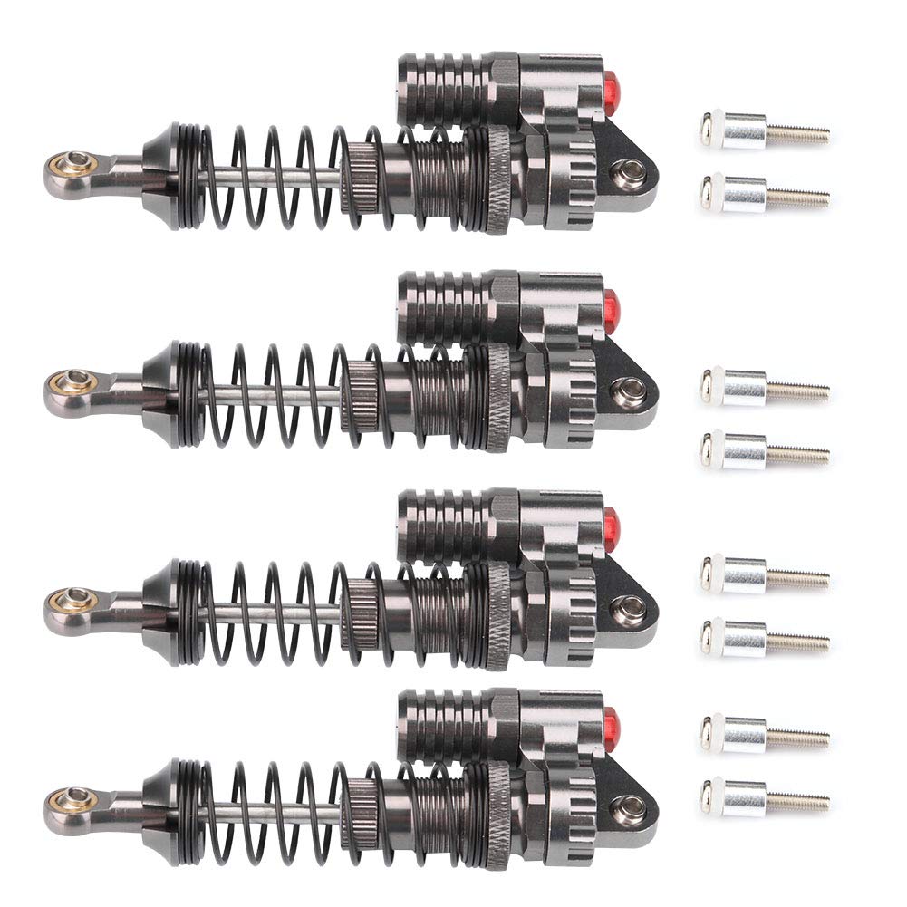 Premium Aluminum RC Car Shock Absorbers - 4PCS CNC Machined Crawler Suspension for Axial SCX10 D90 - Heavy Duty Off-Road Climbing Accessories | Ideal for Rock Crawling, Trail Adventures & RC Car Upgrades