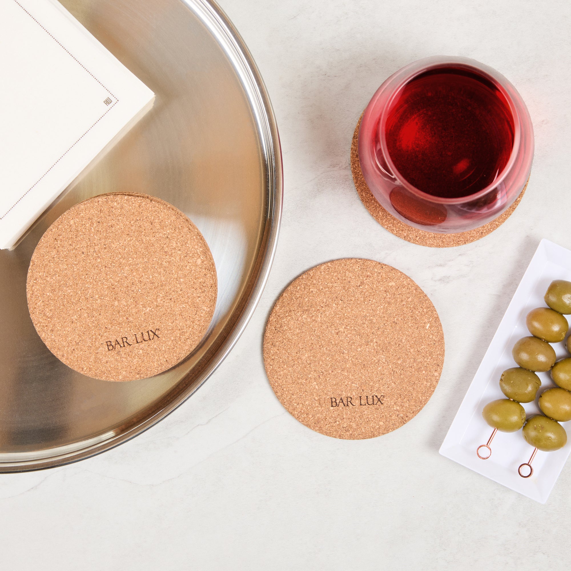 Premium Round Cork Coasters Set of 100 - Natural Wine & Drink Coasters for Table Protection - Perfect for Bars, Restaurants, and Home Entertaining
