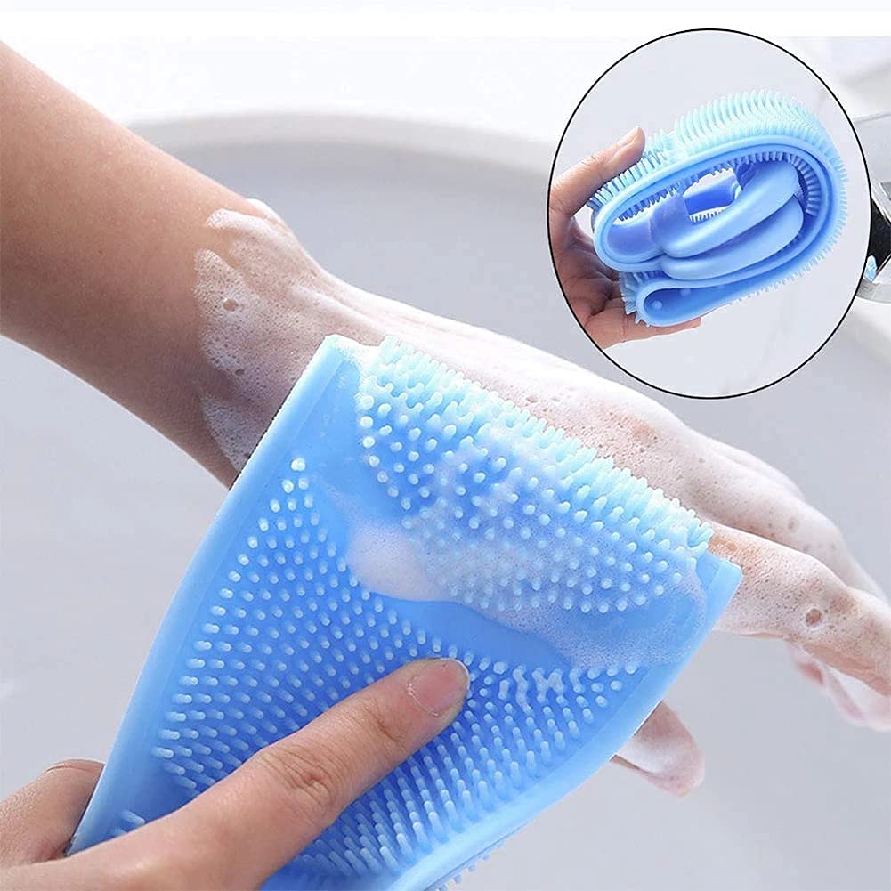 Exfoliating Back Scrubber Brush for Men & Women - Dual-Sided Shower Brush with Belt for Dead Skin Removal, Easy to Clean & Lathers Well - Perfect for Deep Cleansing & Spa-Like Exfoliation in Bath or Shower