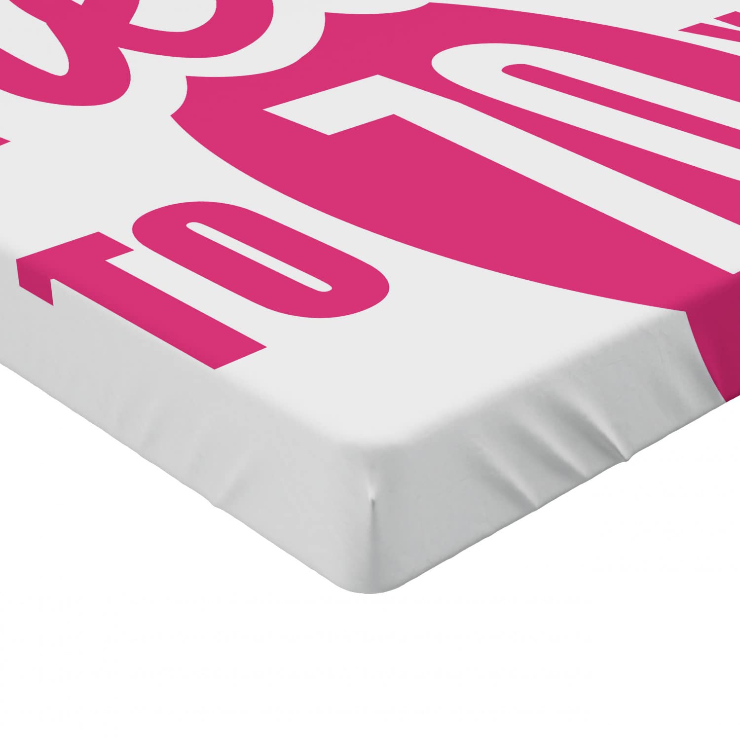 Ambesonne 70th Birthday Fitted Sheet - Cheers to 70 Years Calligraphy Design, Deep Pocket Elastic Twin Size Bed Sheet in Hot Pink & Black - Perfect for Birthday Parties, Guest Rooms & Special Occasions