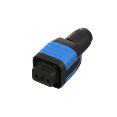 IP67 IEC Appliance Rewireable S15 Plug with Quick Connect Terminals 4.8x0.8mm - Black/Blue - Waterproof Electrical Connector for Outdoor Equipment, Industrial Machinery & Marine Applications