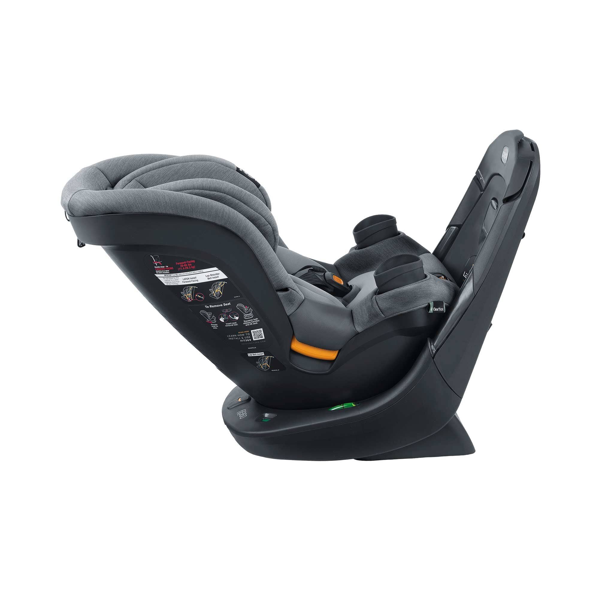 Chicco Fit360 ClearTex Rotating Convertible Car Seat for Toddlers - Safe & Easy 360° Swivel Installation - Perfect for Travel & Daily Commutes
