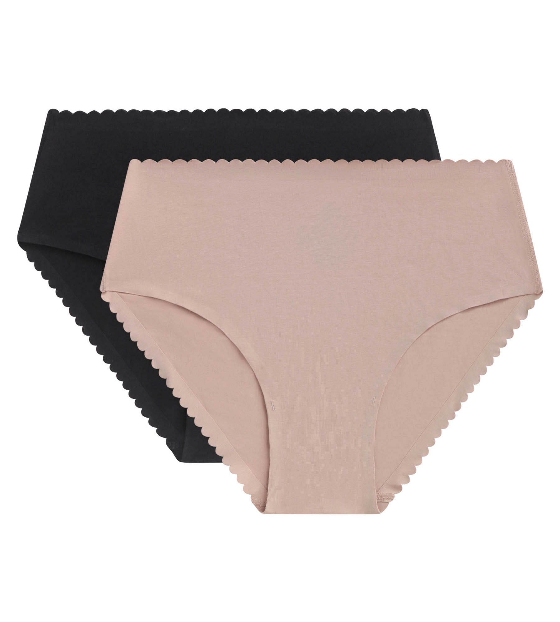 2 Pack High Waist Cotton Stretch Underwear - Chair Noir Body Touch Easy - Comfortable & Breathable for Everyday Wear, Yoga, and Lounge
