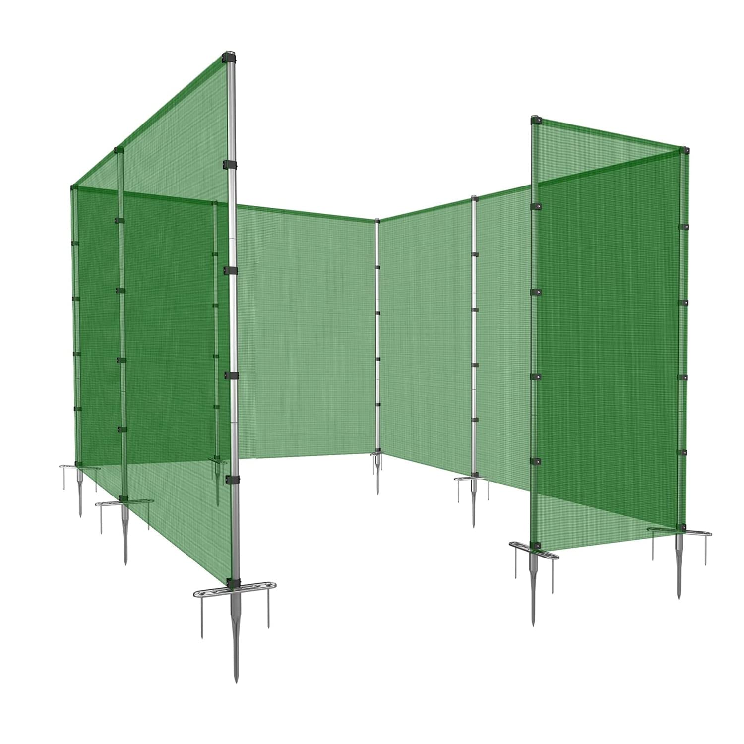 Coarbor 6'x20' Removable Outdoor Fence Panel - Heavy Duty Pool Barrier, Dog & Chicken Yard Fencing with Spikes Poles, Garden Border Protection (Green) | Perfect for Backyard Security, Pet Containment & Vegetable Garden Protection
