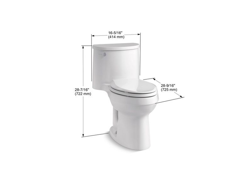 Kohler Adair Comfort Height One-Piece Elongated Toilet 1.28 GPF with Soft-Close Seat - White (Model 3946 0) | Perfect for Modern Bathrooms & Water-Efficient Homes